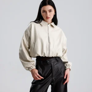 Vanilla leather coat